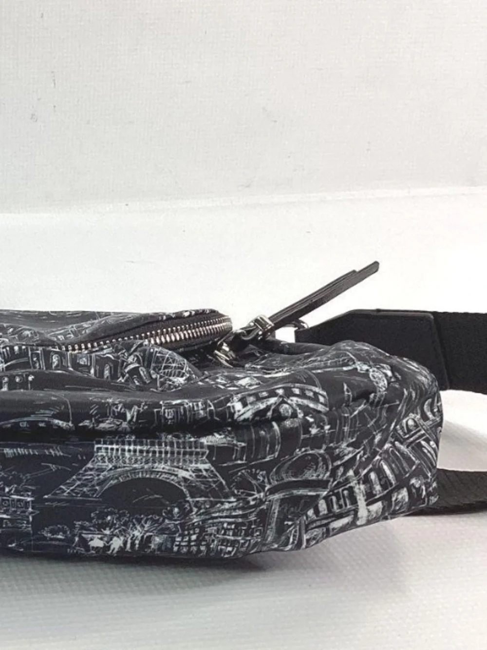 Karl Lagerfeld Black & White Architectural Print Messenger Bag